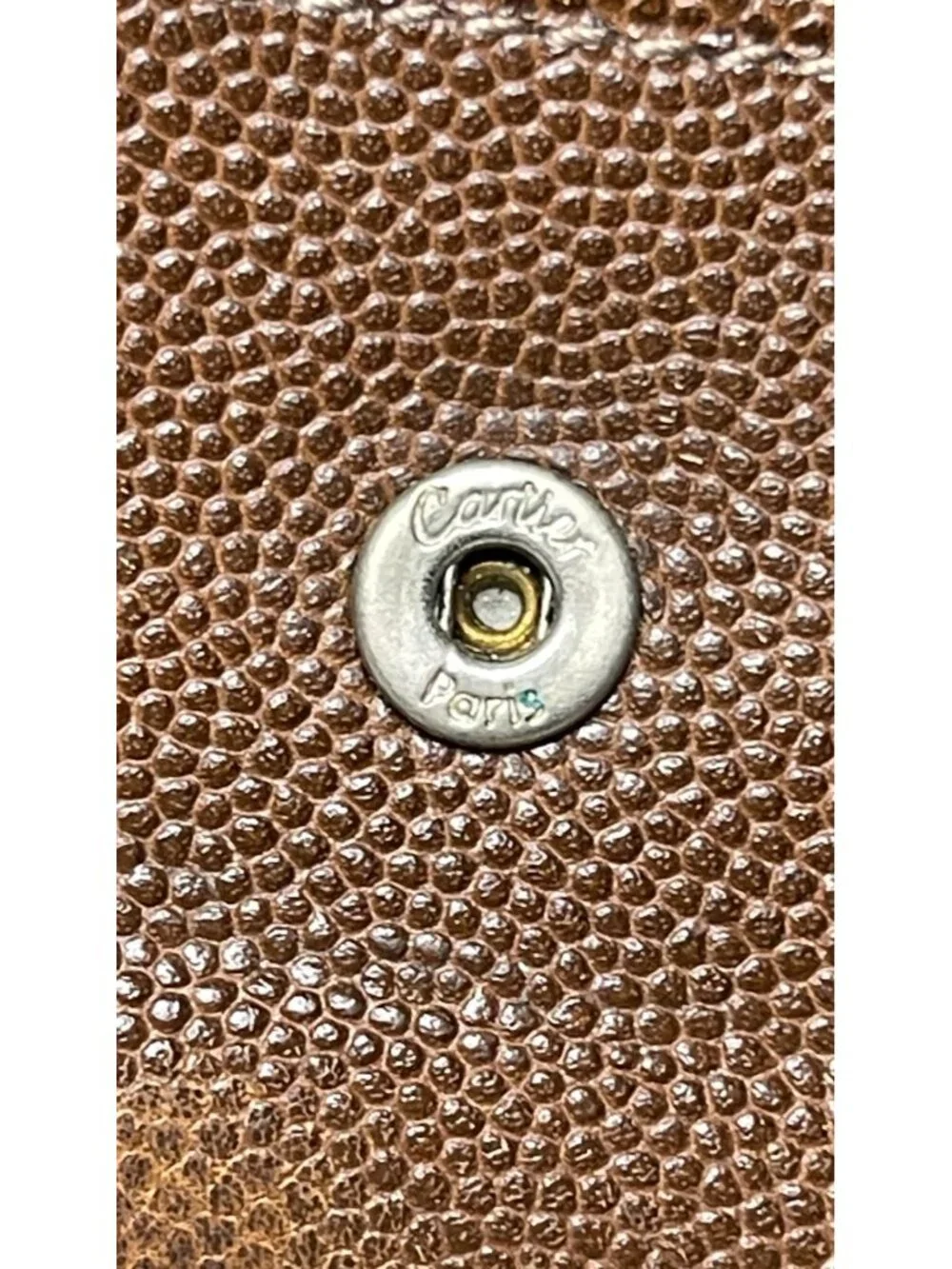 Cartier Brown Leather Santos de Cartier Bifold Wallet Genuine